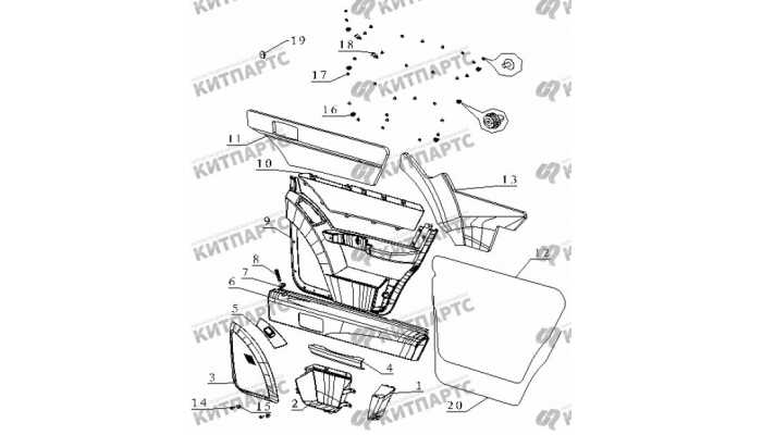 Компоненты обивки двери задней правой Geely Otaka (CK)